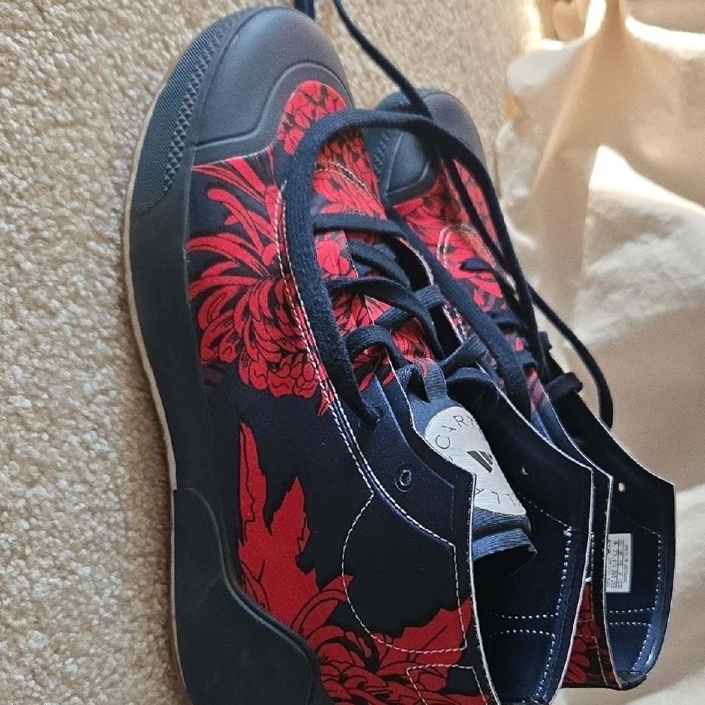 Adidas by Stella McCartney Red and Black Floral Athletic Shoes